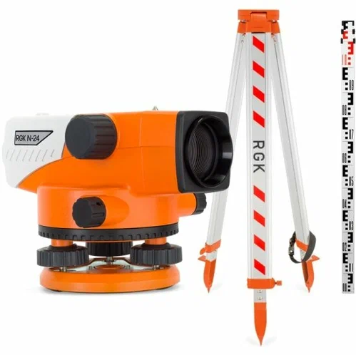 Комплект 3в1: нивелир RGK N-24 + штатив, рейка 4м Комплект 3в1: нивелир RGK N-24 + штатив, рейка 4м
